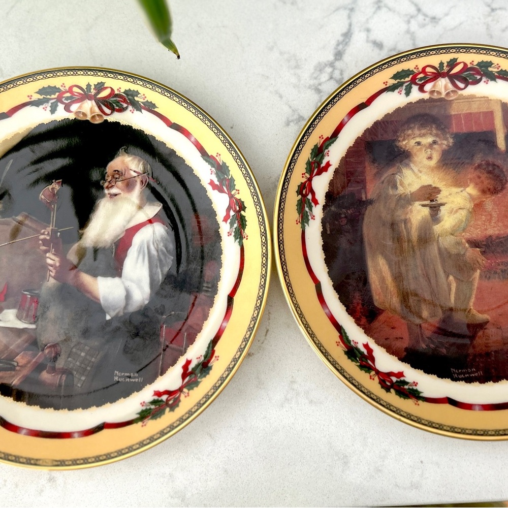 Vintage Lenox Christmas Decorative Plates by Norman Rockwell